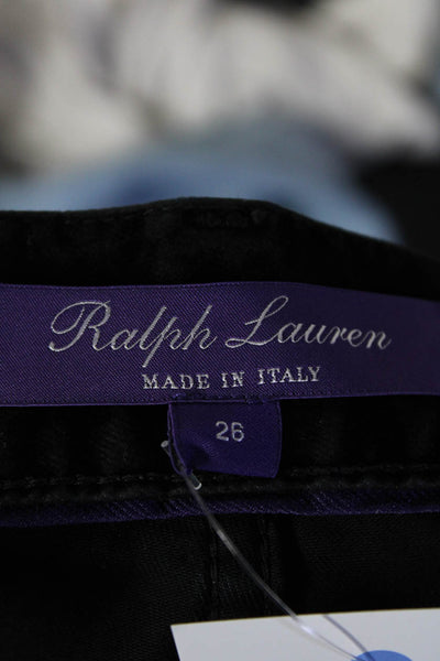 Ralph Lauren Purple Label Womens High Rise Velvet Flare Leg Jeans Gray Size 26