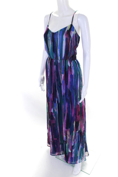 Jack by BB DAKOTA Womens V Neck Stripe Maxi Dress Blue Purple Size Medium