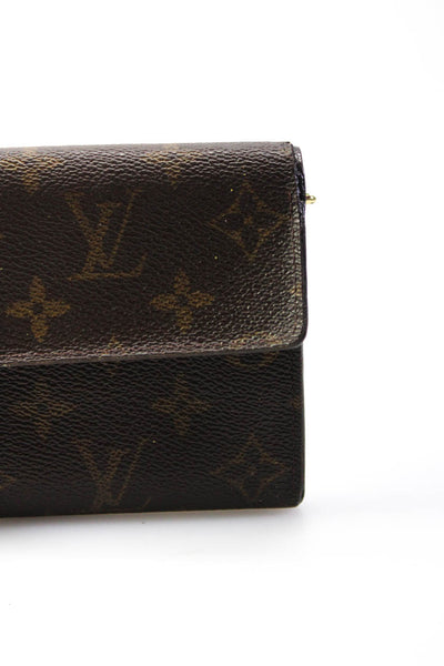 Louis Vuitton Womens Monogram Canvas Sarah Snap Wallet Brown