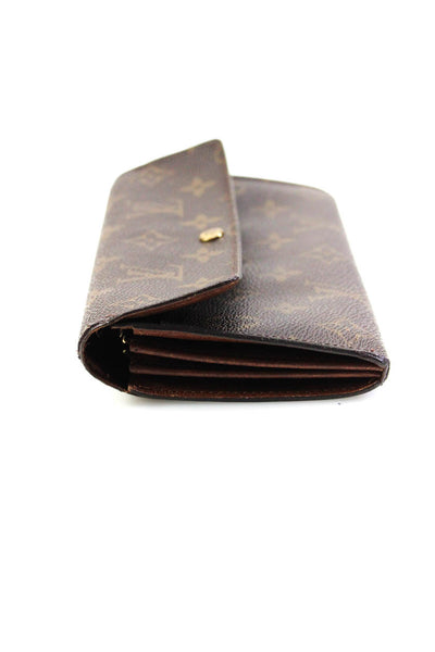 Louis Vuitton Womens Monogram Canvas Sarah Snap Wallet Brown