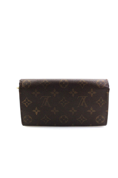 Louis Vuitton Womens Monogram Canvas Sarah Snap Wallet Brown