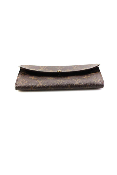 Louis Vuitton Womens Monogram Canvas Sarah Snap Wallet Brown