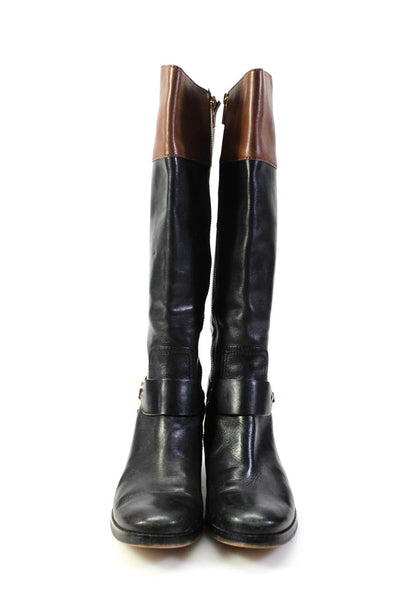 Michael Michael Kors Womens Color Block Knee High Harness Boots Black Brown Sz 6