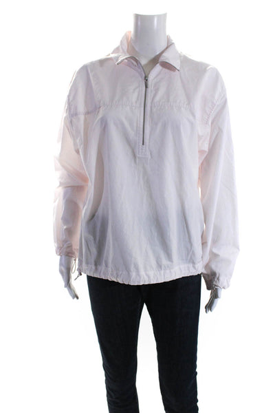 Vince Womens Cotton Mock Neck 1/2 Zip Up Pullover Top Off White Size S