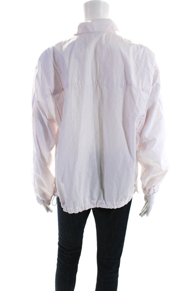 Vince Womens Cotton Mock Neck 1/2 Zip Up Pullover Top Off White Size S