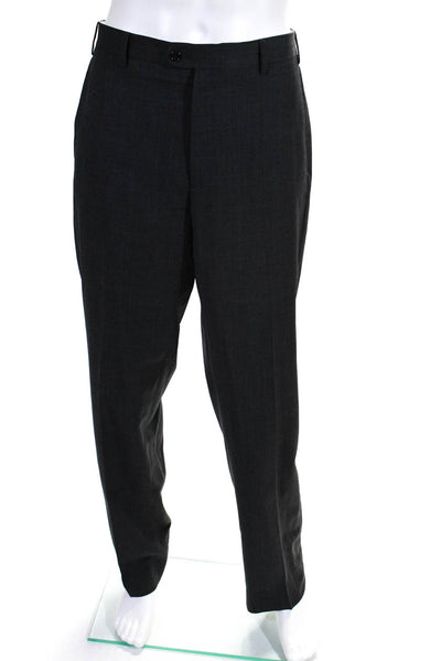 Zanella for Nordstrom Mens Dark Gray Pleated Straight Leg Dress Pants Size 36