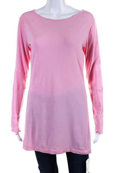 Lululemon Womens Long Sleeves Crew Neck Pullover Tee Shirt Pink Size Large