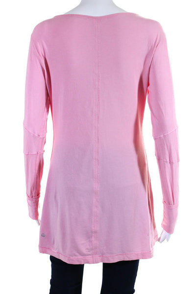 Lululemon Womens Long Sleeves Crew Neck Pullover Tee Shirt Pink Size Large