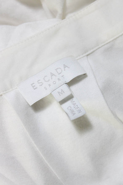 Escada Sport Womens Short Sleeves Pullover Esvila Tee Shirt White Size Medium