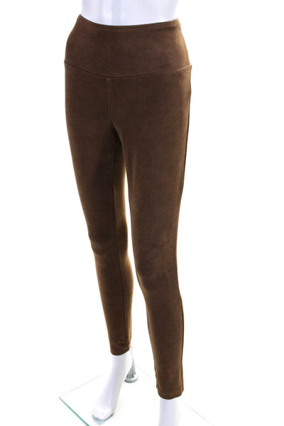 J. Mclaughlin Womens Faux Suede Mid Rise Skinny Leg Pants Brown Size Small