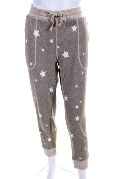 Live Love Lounge Karen Neuburger Womens Stars Print Pajama Set Brown Size Large