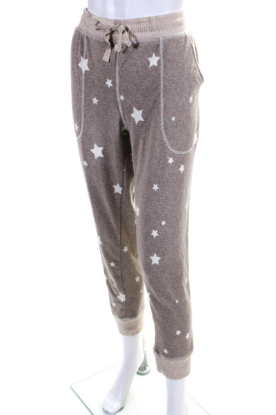 Live Love Lounge Karen Neuburger Womens Stars Print Pajama Set Brown Size Large