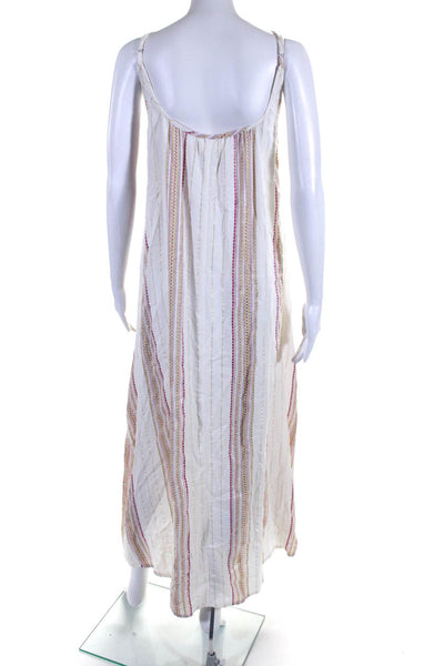 Love Stitch Women's Scoop Neck Spaghetti Straps Stripe Maxi Dress One Size