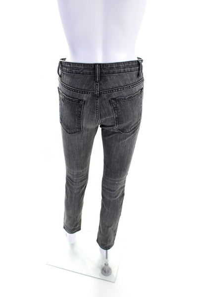 Helmut Lang Womens Cotton Buttoned Zipped Skinny Leg Jeans Gray Size EUR26