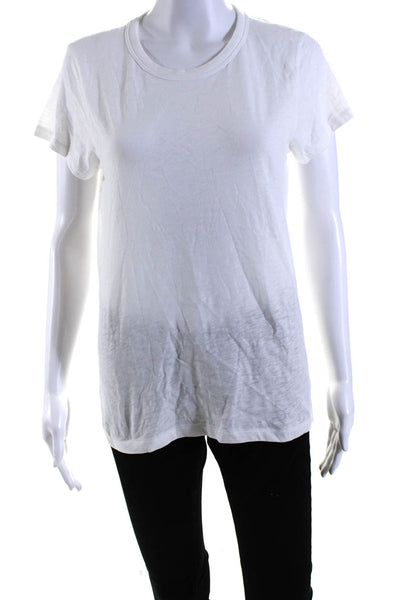 Rag & Bone Women's Crewneck Short Sleeves Basic Cotton T-Shirt White Size M