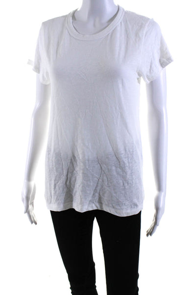 Rag & Bone Women's Crewneck Short Sleeves Basic Cotton T-Shirt White Size M