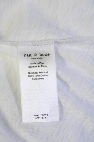 Rag & Bone Women's Crewneck Short Sleeves Basic Cotton T-Shirt White Size M