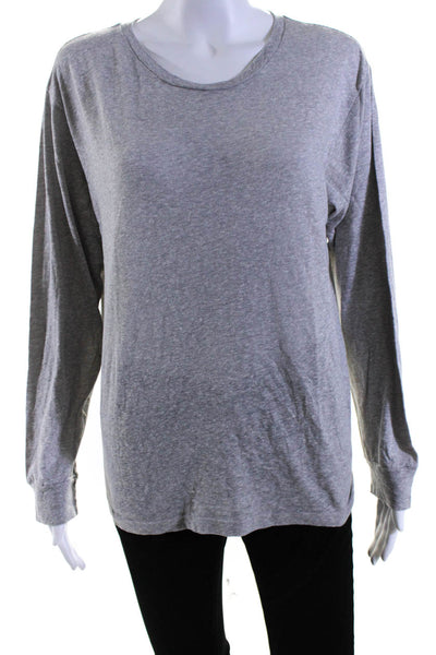 Re/Done Women's Crewneck Long Sleeves Basic T-Shirt Gray Size S