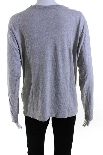 Re/Done Women's Crewneck Long Sleeves Basic T-Shirt Gray Size S