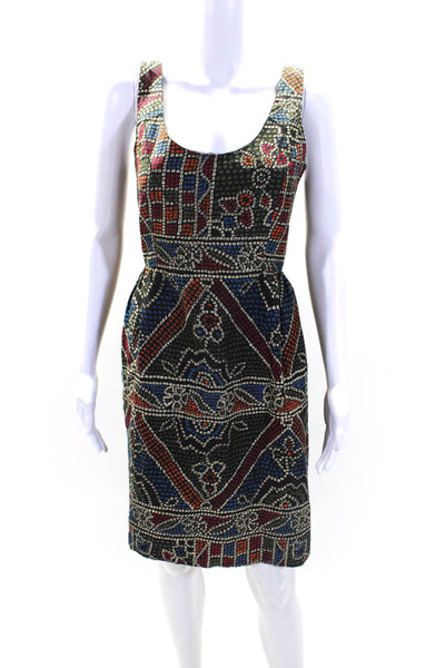 Anna Sui Womens Cotton Spotted Print Mini Empire Waist Dress Multicolor Size 12