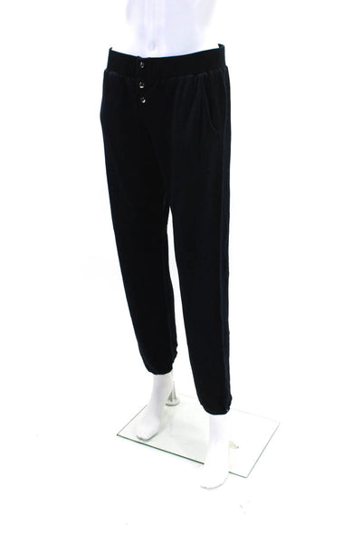 Monrow Women's Elastic Waist Tapered Leg Jogger Pant Black Size M