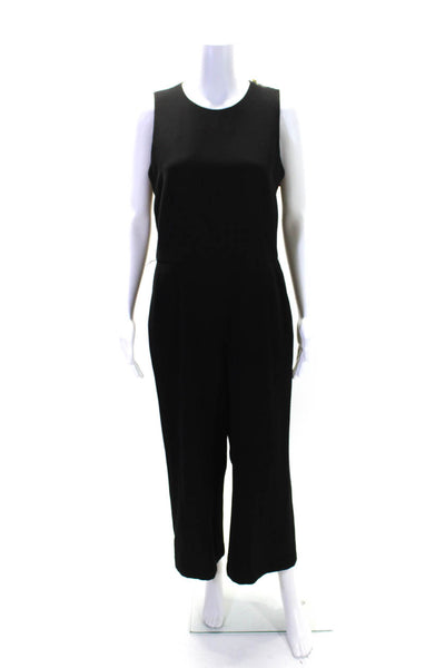 Michael Michael Kors Womens Zippered Sleeveless Straight Jumpsuit Black Size 8