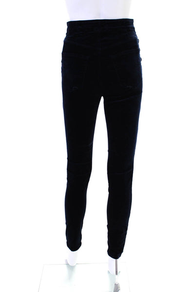 J Brand Womens Button Up Skinny Leg Natasha Pants Midnight Blue Cotton Size 26