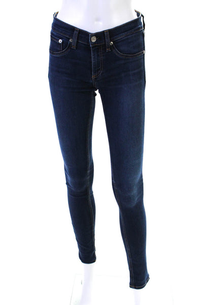 Rag & Bone Jean Womens Mid Rise Skinny Leg Jeans Bedford Blue Cotton Size 26