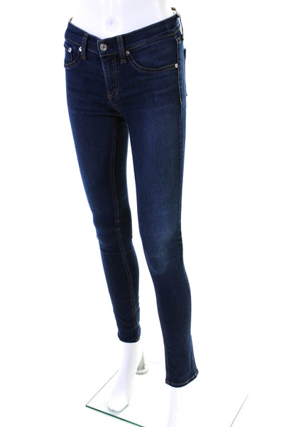 Rag & Bone Jean Womens Mid Rise Skinny Leg Jeans Bedford Blue Cotton Size 26