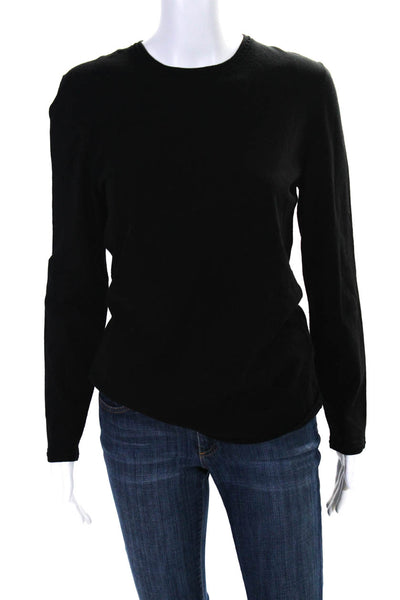 Missoni Womens Long Sleeve Round Neck Embellished Trim T shirt Black Size 48