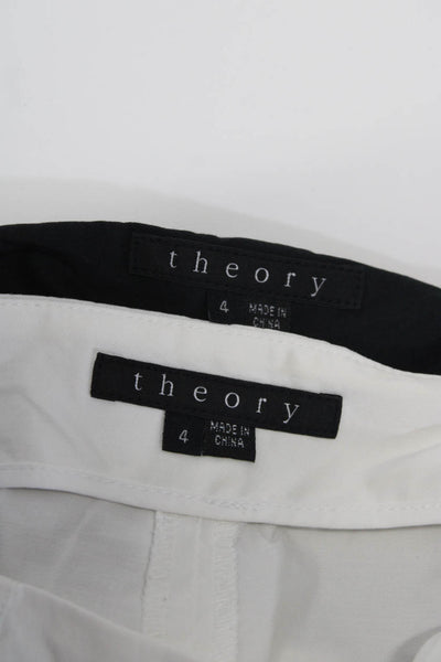 Theory Womens Cotton Straight Leg Pants Chinos White Size 4 Lot 2