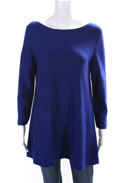 COS Womens Long Sleeve Scoop Neck Oversized Sweater Blue Wool Size Medium