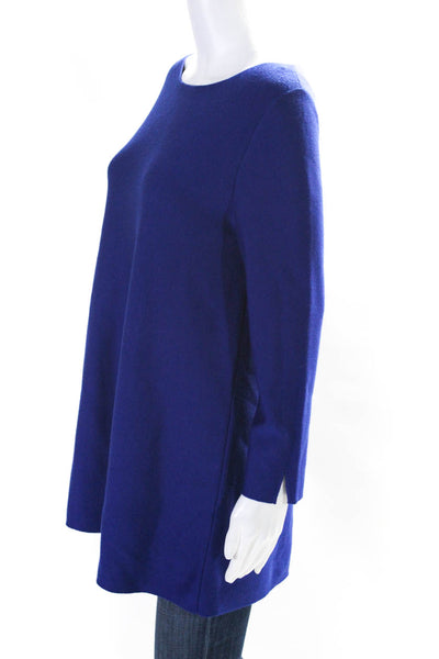 COS Womens Long Sleeve Scoop Neck Oversized Sweater Blue Wool Size Medium