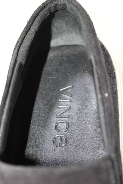 Vince Womens Black Suede Slip On Low Top Fashion Sneakers Shoes Size 8