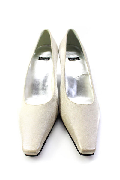 Stuart Weitzman Womens Oyster Sparkle Fable Heels Pumps Shoes Size 8.5C