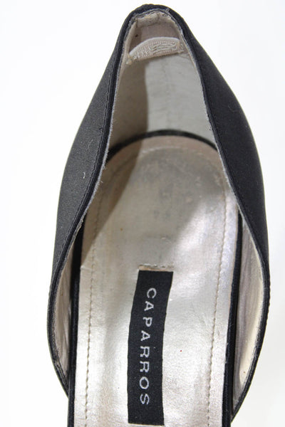 Caparros Womens Black Leather Sequins Pointed Toe Heels D'Orsay Shoes Size 8B