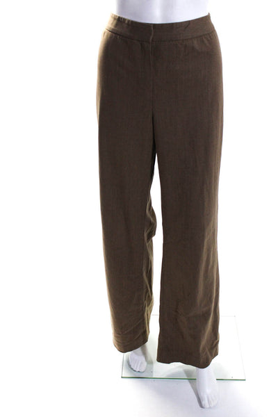 Lafayette 148 New York Women's Flat Front Straight Leg Pant Brown Size 8