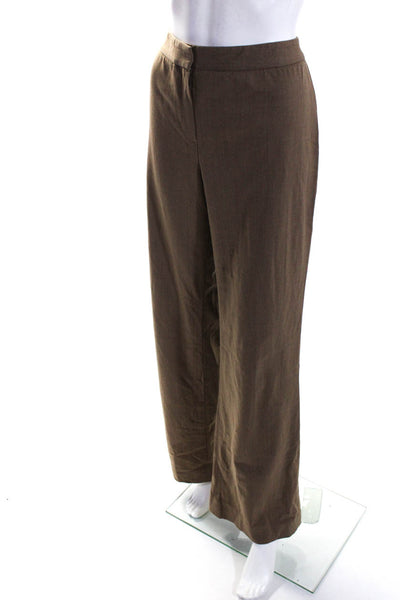 Lafayette 148 New York Women's Flat Front Straight Leg Pant Brown Size 8