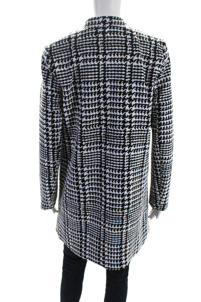 Carolina Belle Womens White Black Printed Open Front Long Sleeve Jacket Size M