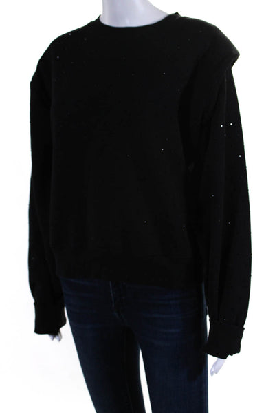 Generation Love Women's Crewneck Long Sleeves Studs Sweatshirt Black Size S