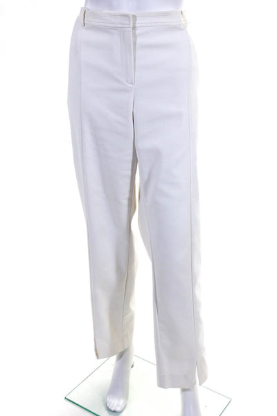 St. John Caviar Womens High Rise Straight Leg Jennifer Pants White Size XL