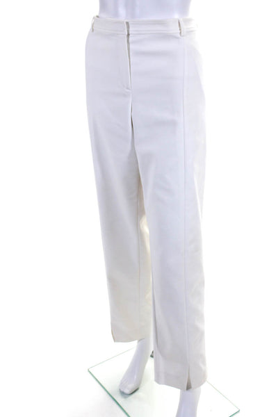 St. John Caviar Womens High Rise Straight Leg Jennifer Pants White Size XL