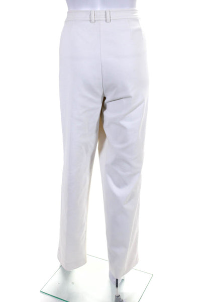 St. John Caviar Womens High Rise Straight Leg Jennifer Pants White Size XL