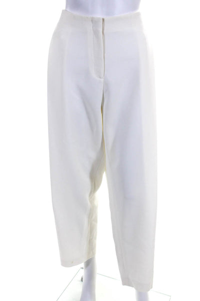 Lafayette 148 New York Womens High Rise Pleated Trouser Pants White Size 14