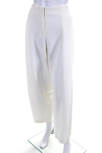 Lafayette 148 New York Womens High Rise Pleated Trouser Pants White Size 14