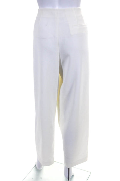 Lafayette 148 New York Womens High Rise Pleated Trouser Pants White Size 14