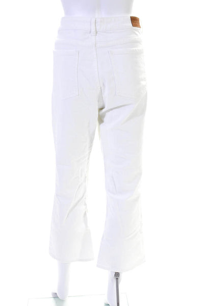 Broome Street Women's Midrise Five Pockets Straight Leg Denim Pant White Size 32