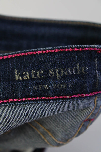 Kate Spade Women's Five Pockets Dark Wash Straight Leg Denim Pant Size 32