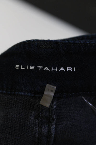 Elie Tahari Women's Five Pockets Dark Wash Straight Leg Denim Pant Size 16