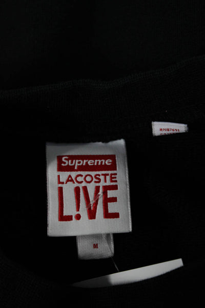 Supreme x Lacoste Live Womens Embroidered Crew Neck Sweatshirt Black Size Medium